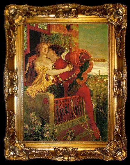 framed  Ford Madox Brown Romeo and Juliet in the famous balcony scene, ta009-2